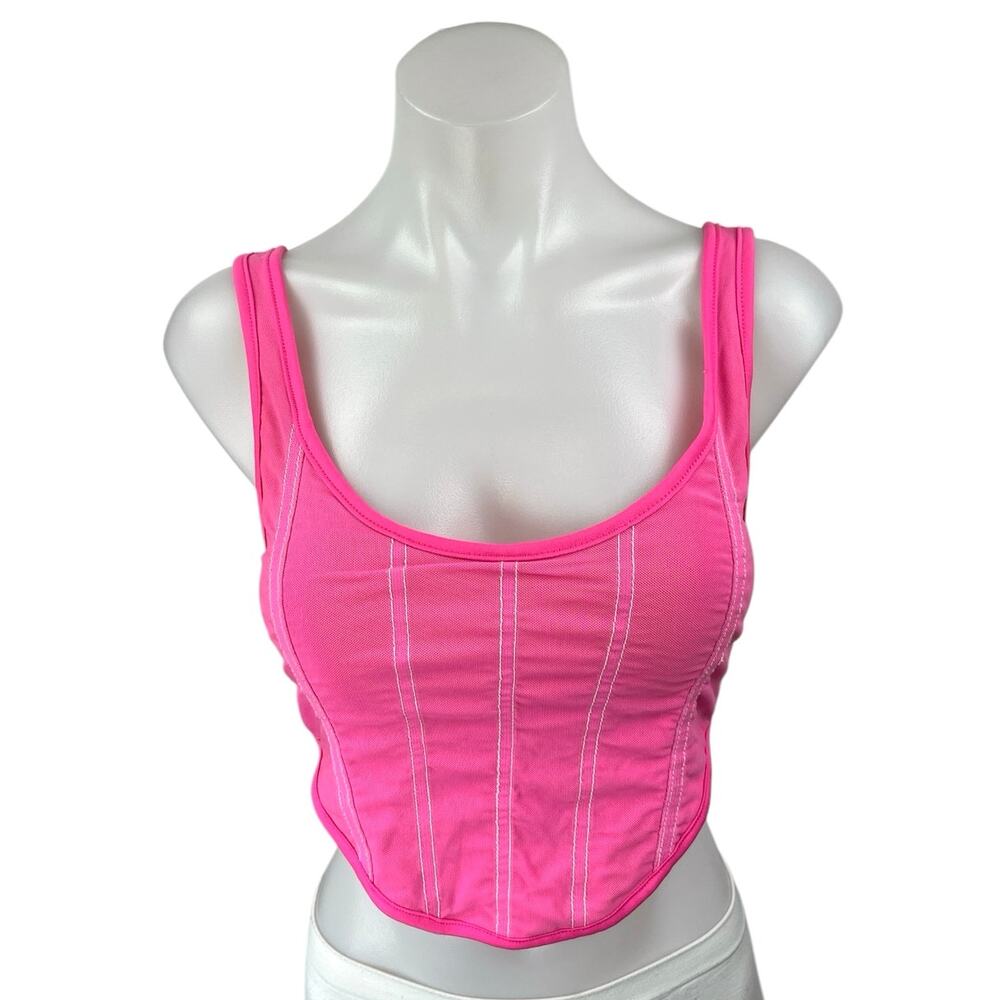 DYLN Women's Pink Sleeveless Cami Camisole Corset Bustier Crop Tank Top Size M